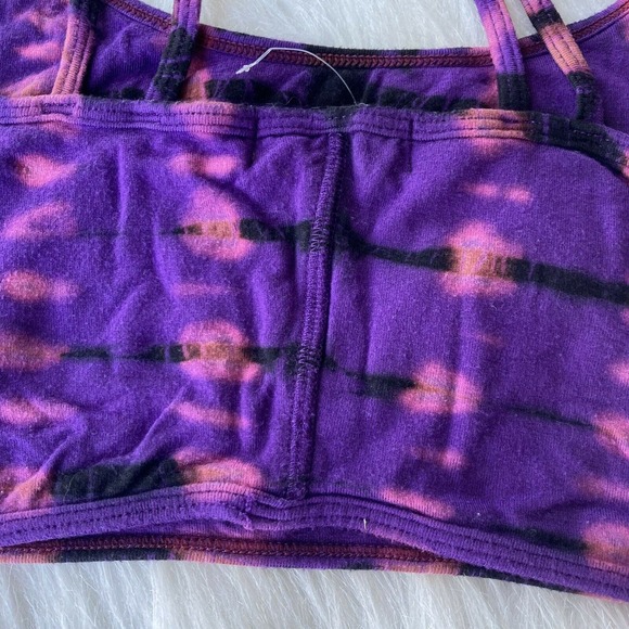 Tela Designs Bralette Sz M (Fits up to XL) Tie Dye Purple Hand Dyed Festival - Picture 4 of 8